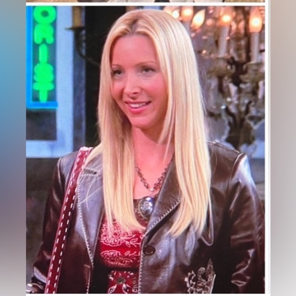 Vintage Leather Embroidered Jacket As Seen On Phoebe Buffay & Lorelai Gilmore - Picture 3 of 12